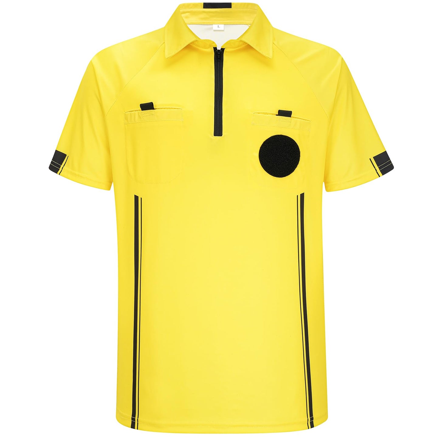 allentian Soccer Referee Shirt, Football Umpire Jersey, Men Official Ref Uniform (M) Yellow