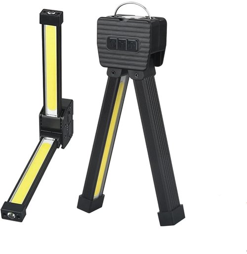 Gym Lamp for Posing, Portable Magnetic LED Flashlight with Hanging Hook, 7 Speed Dimming, 180 Degree Folding, USB Rechargeable Work Light, Camping Light for Bodybuilding, Photography, Outdoor
