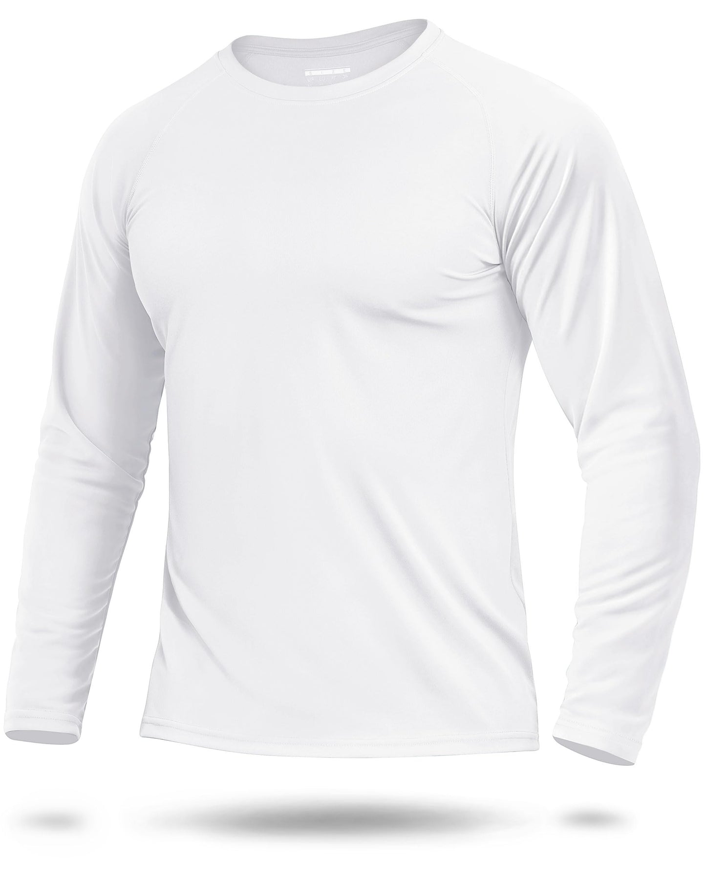 Boladeci Rash Guard for Men SPF Shirts Long Sleeve Lightweight UPF 50+ Sun Protection Swim Shirts Quick Dry UV Surf Water Running Fishing Tee T-Shirts White