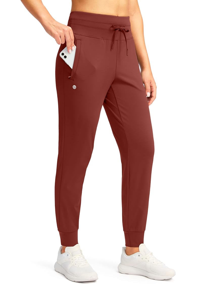 Savannah Large G Gradual Women's Joggers with Zip Pockets, High Waist Athletic Sweatpants