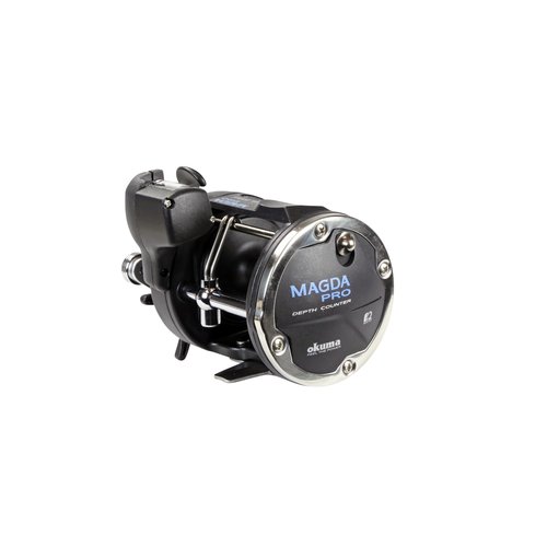 Okuma Magda Pro Line Counter Levelwind Trolling Reel, Small, Black/Silver, MA-30DX