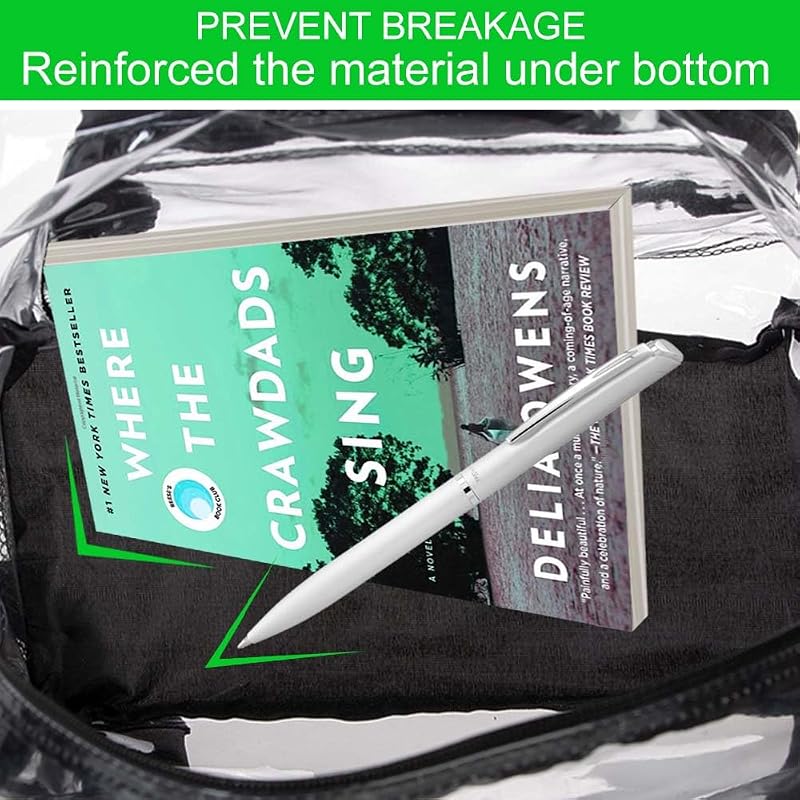 Clear Backpack 16x12x5 - Heavy Duty See-Through School/ Stadium Backpack - Black Variation Included