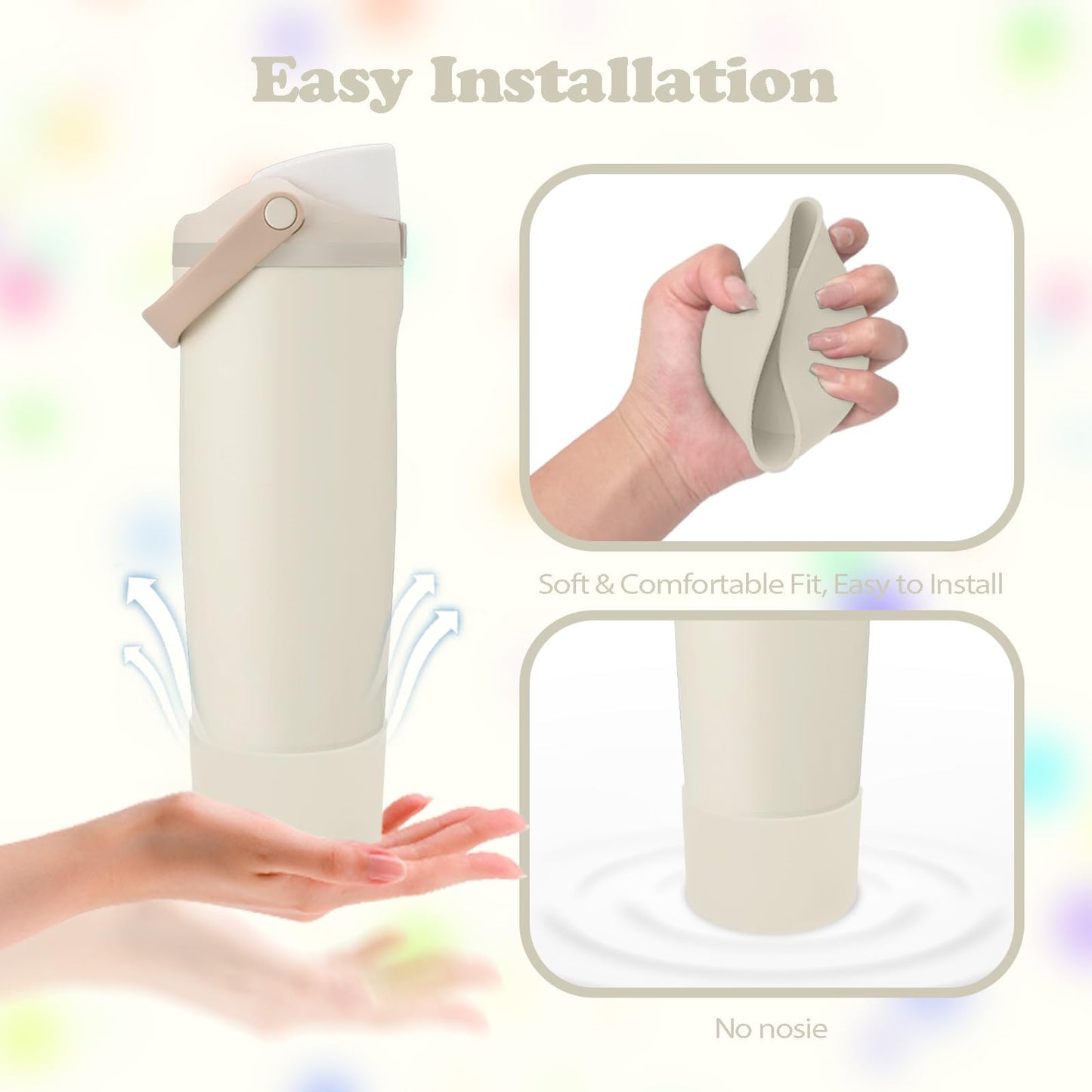 Kaitiaki Silicone Boot for Owala 30oz & 40oz FreeSip Sway Bottles & Tumblers - Non-Slip, Scratch-Resistant, Stability Enhancer, Available in 12 Colors (Lightly Toasted)