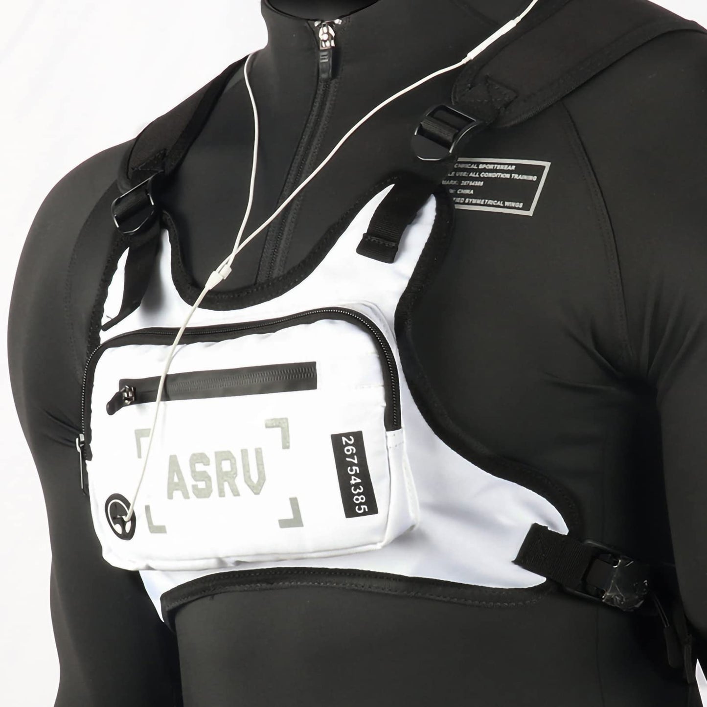 mumisuto Water Resistant Running Vest Chest Pack, Sports Chest Bag for Men Women, Running Vest Bag With Built-In Phone Holder & Extra Storage & Reflective Detail for Workouts, Running, Cycling