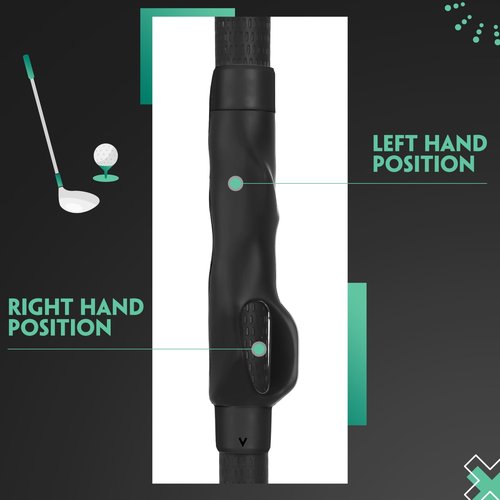 Seenelling Golf Grip Trainer, Golf Training Aid, Swing Trainer Club Grips Accessories for Right Handed Club Grip Equipment to Help Correct Hand Position(Black)