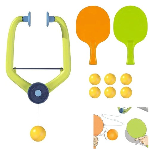 Door Ping Pong Game Over The Door: Adjustable Door Mounted Ping Pong Coach Door Blocked Ping Pong Entry Kit, Suitable for Ages 6+(1 Pcs Trainer 6 Balls)