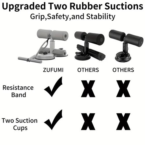 Ab Training Auxiliary Device, Equipped with Double Suction Cups, Adjustable in Three Levels of Height, Home Fitness Equipment, Suitable for Core Training (Pink)