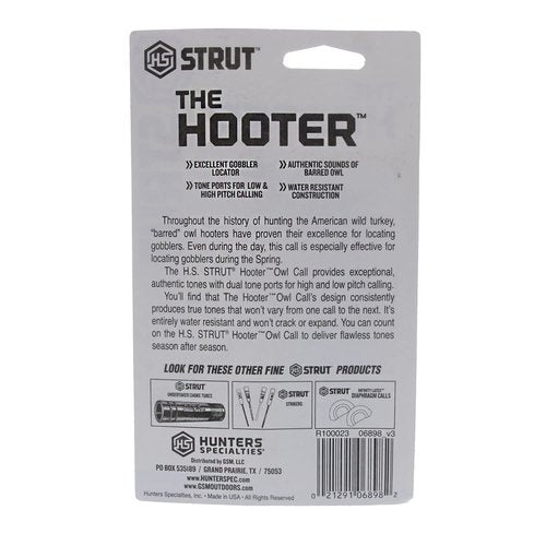 Hunters Specialties Water-Resistant Realistic Sounds H.S. Strut The Hooter Owl Locator Call