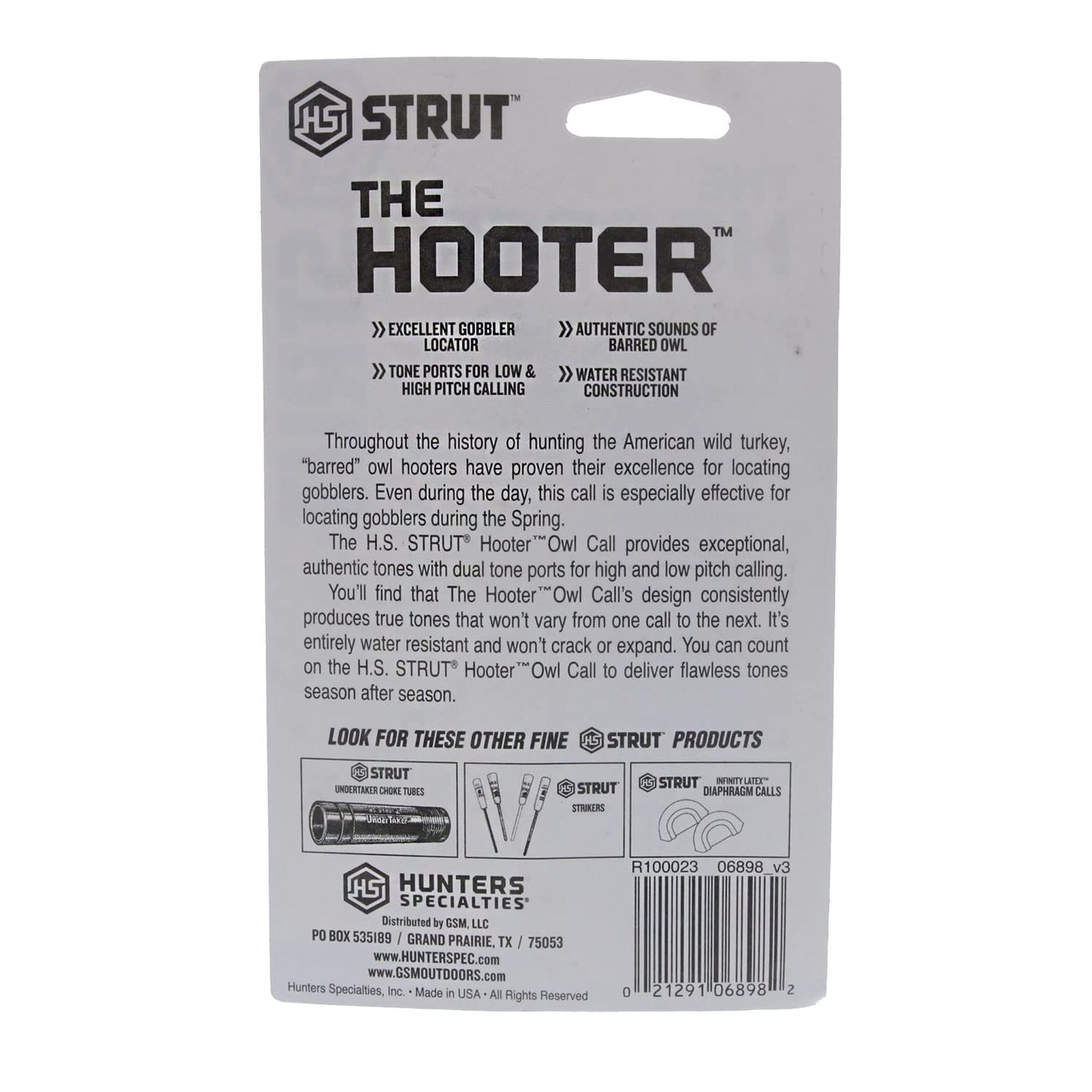Hunters Specialties Water-Resistant Realistic Sounds H.S. Strut The Hooter Owl Locator Call
