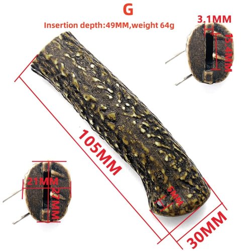 Aibote 1PC Resin Imitation Sambar Stag Antler Horn Knife Handle Part Handles Material Grip for Knife Making Blanks Blades (A)