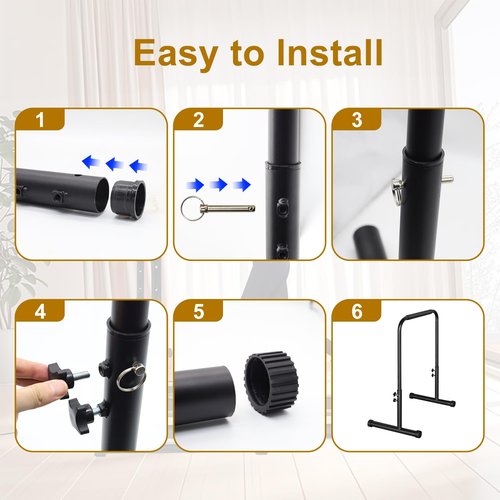 Walking Pad Handle Bar Only: Adjustable Iron Hand Rails Stand for Suitable for Walking Pads and Treadmill Up to 23.62 Inches Wide Handlebar Four Adjustable Heights 31.5-39.37in with Non-Slip Feet