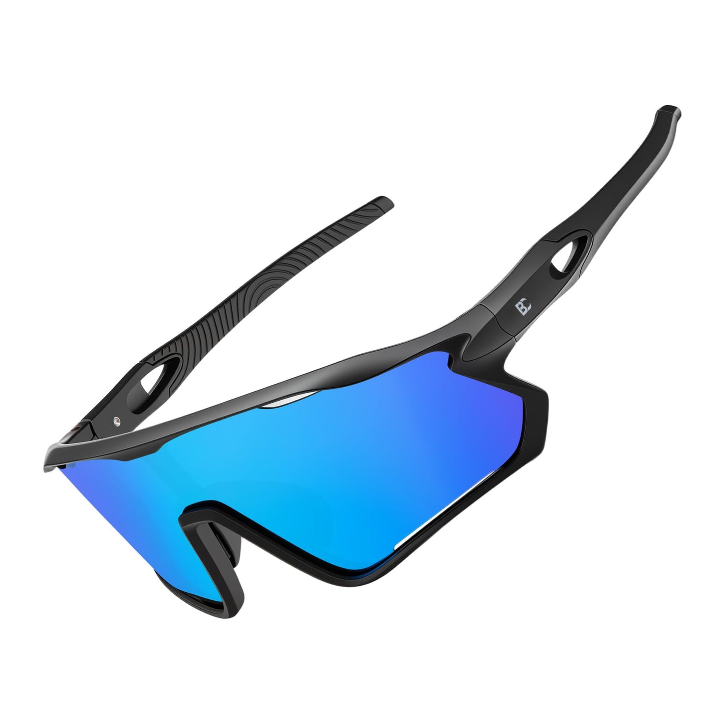 BIRCEN Polarized Baseball Running Sunglasses: TR90 Sports Cycling Glasses for Men Women UV400 Protection for Driving MTB Blue Lens
