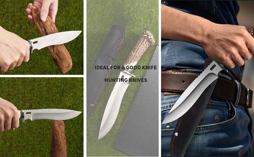 Xiaotianlai Hunting Knife with Sheath,11''Camping Fixed Blade Knives for,Outdoor Bushcraft Knife with Handle for Hunting,Fishing and Survival,Cool Knives Gifts for Men