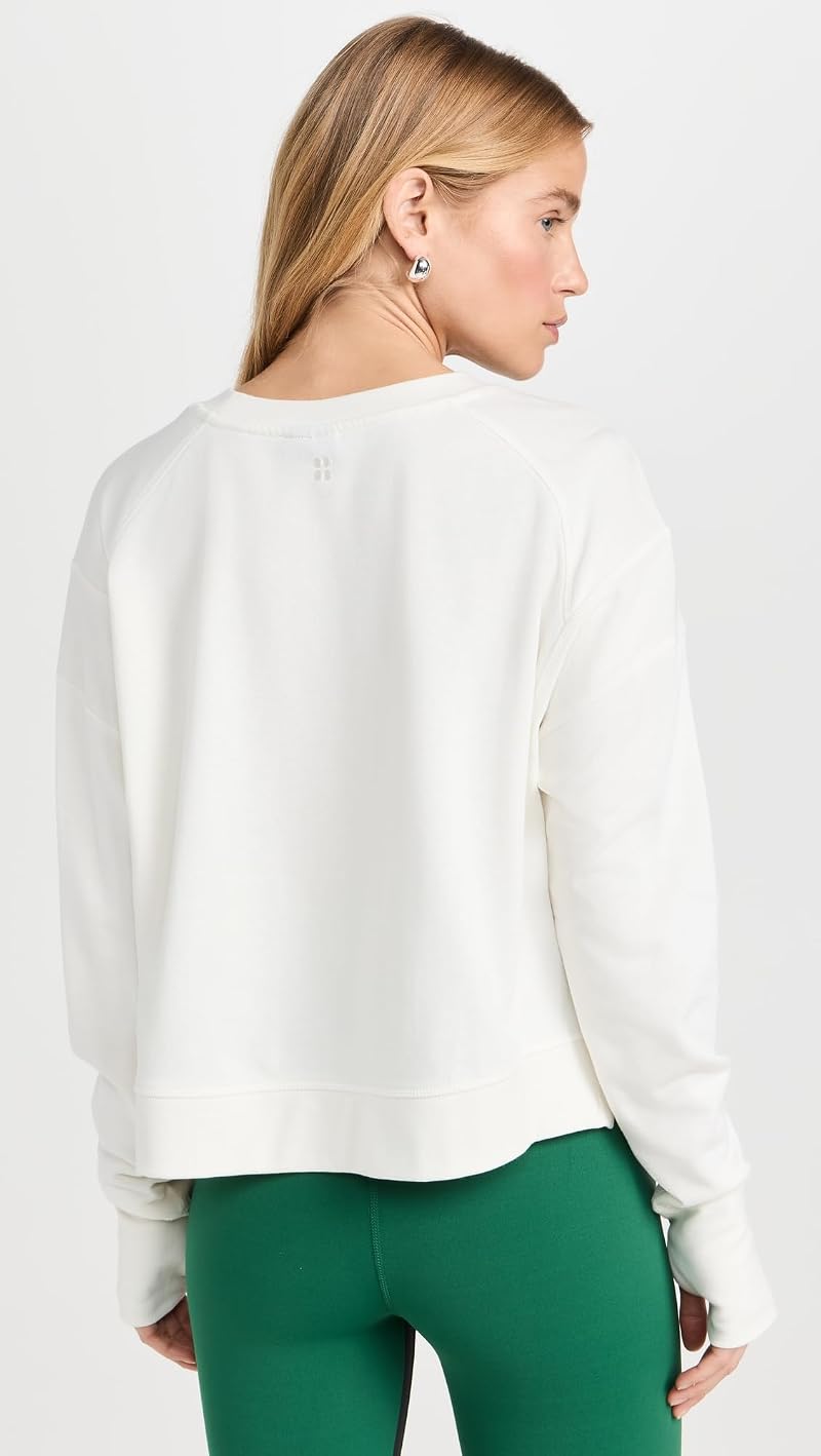 Sweaty Betty After Class Longline Sweatshirt - Lily White XX-Large