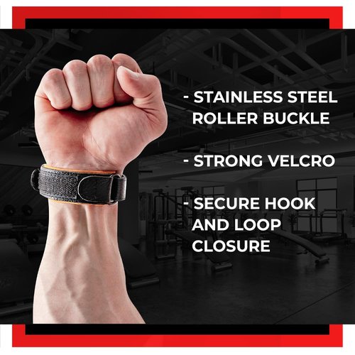WARM BODY COLD MIND Leather Wrist Wraps for Weightlifting, Powerlifting, Gym – Wrist Support for Men & Women – Heavy Duty Wrist Straps for Strength Training (PRO Black, M)