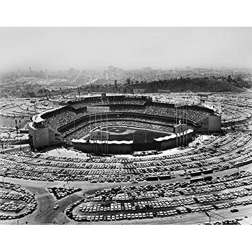 Los Angeles Stadium 1962 Nchavez Ravine The Dodgers Stadium In Los Angeles Calfornia 3 September 1962 An Audience Of More Than 54000 Watch The Dodgers Playing The San Francisco Giants Poster Print by