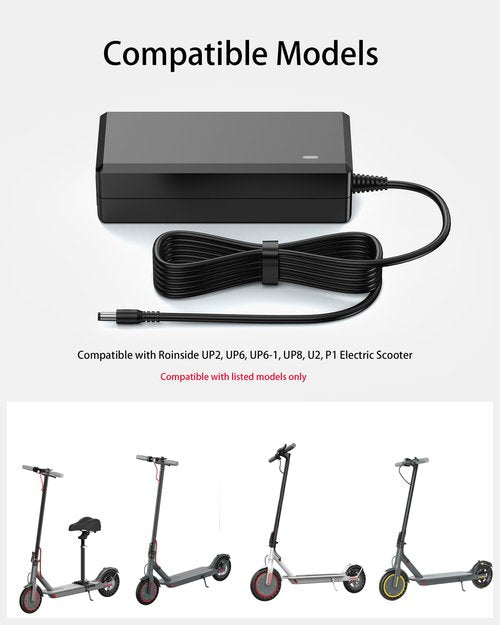VHBW 42V Charger for Roinside Electric Scooter Compatible with Roinside UP2, UP6, UP6-1, UP8, U2, P1 – Fast & Safe Replacement Power Supply (Not for SUP10/SUP20)