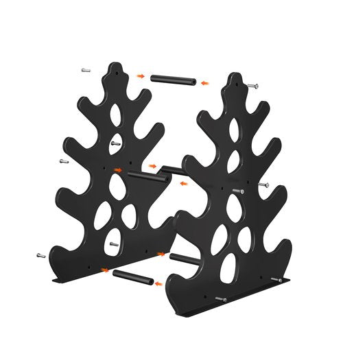 Dumbbell Rack Stand, (Dumbbells Not Included) with Protective Edge Rubber Covers for Home Gym, Compact A-Frame Design Weight Rack with Handle