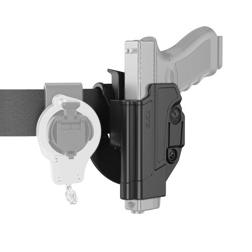 Orpaz C-Series G17 Holster Left Handed Compatible with Glock 17 Holster, Level I/Level II OWB Holsters (Level II Retention, Paddle)