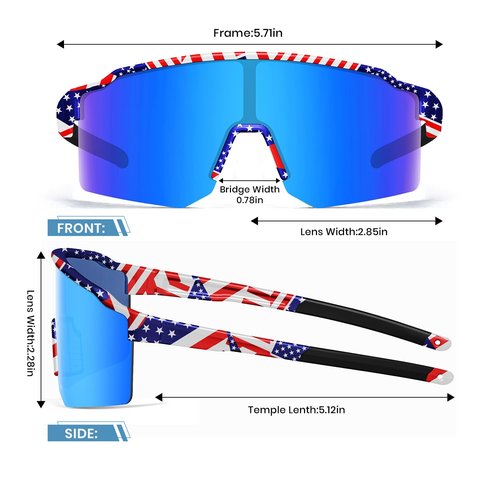 VEWOE Polarized Cycling Sunglasses for Men Women，UV400 Protection Sports Sunglasses,Baseball Glasses for MTB Fishing