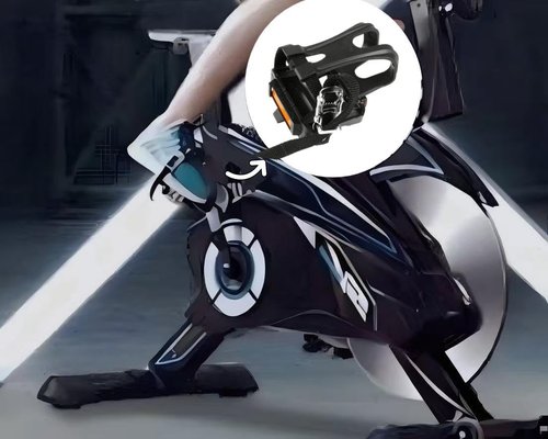 CGXYK Bike Pedals 9/16" Spindle with Adjustable Toe Cage Straps - Textured Surface for Road/Exercise/Gym Bicycles - Includes Mounting Hardware (Black)