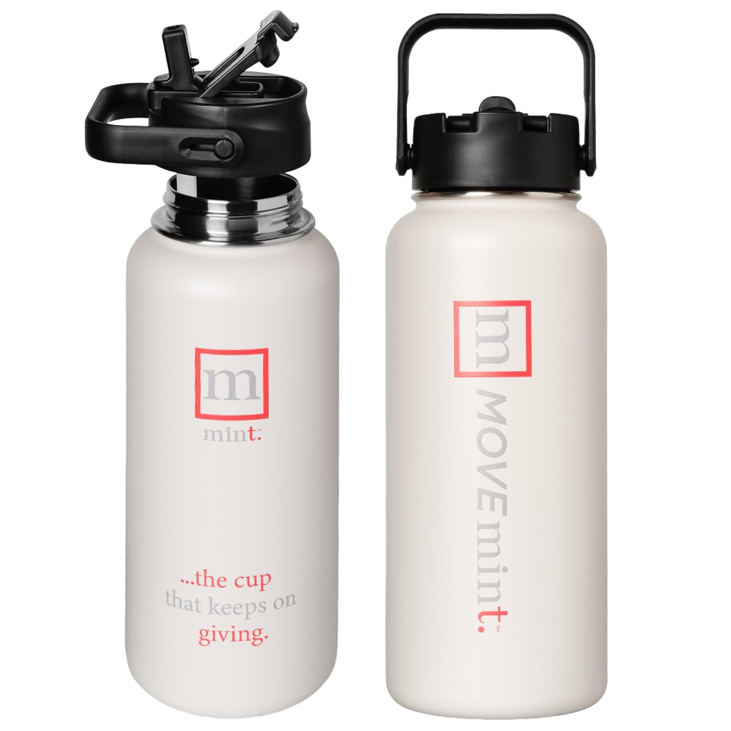 Mint Sport Insulated Stainless Steel Water Bottle with Straw – 32 oz BPA-Free Sports Water Bottle, Leakproof Double-Wall Vacuum Insulation for Gym, Travel & Sports (Midnight Black)
