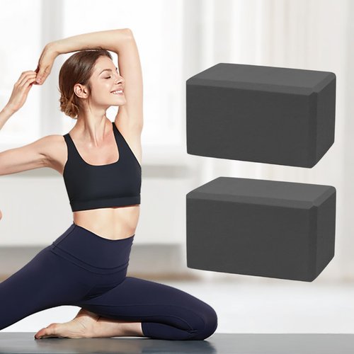 Set of 2 Foam Yoga Blocks, Non-Slip Exercise Tools for Beginners and Advanced Practitioners in Yoga and Fitness