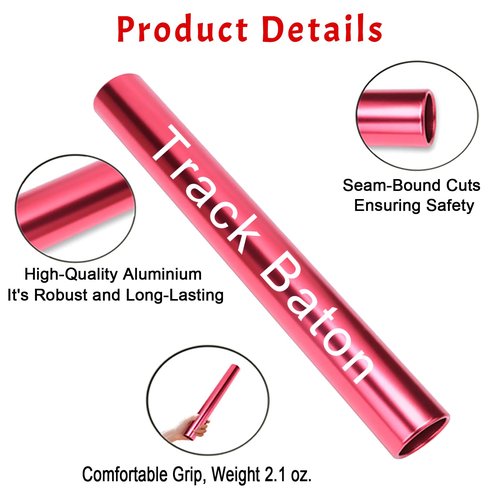LMJUEJIN Custom Track Baton, Personalized Aluminum Relay Batons with Engraved Name & Logo for Running Race Team, Suitable for Outdoor Sports Practice Athlete School Teaching