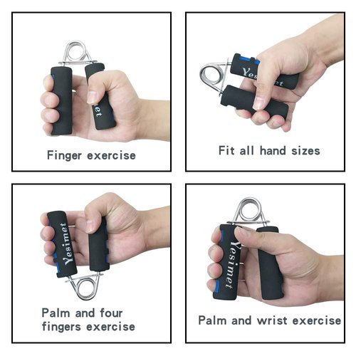 E-smartinlife Hand Grip Strengthener Set, Finger Gripper - Soft Foam Hand Exerciser for Quickly Increasing Wrist Forearm and Finger Strength, 2 Pack