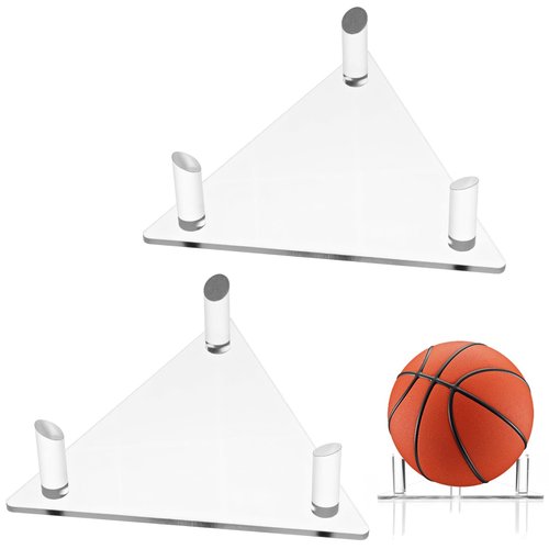 Telooco 2PCS Football Stand, Basketball Display Stand,Ball Stands Rack for Basketballs Football Volleyball Soccer Rugby Balls Displays