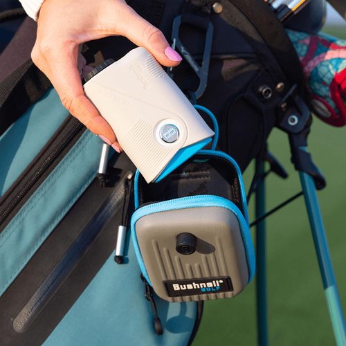 Bushnell Golf A1-Slope Ultra-Compact Laser Rangefinder | Slope Compensation, Magnetic Skin, PinSeeker, 6X Magnification, 1300 Yard Range, LCD Display, Signature Series Power Bundle