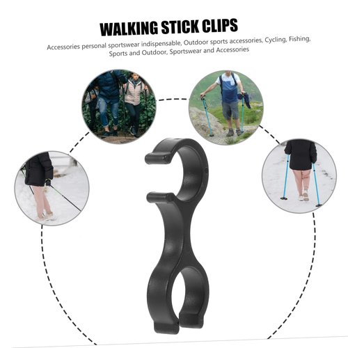 VANZACK 8pcs Storage Clasps Cable Clip Cable Clamps Cable Grip Durable Clips Bar Clamps Stick Folding Walking Hose Clamp Walking Cane Tarp Clips Shape Clip Rotatable Clasps Black