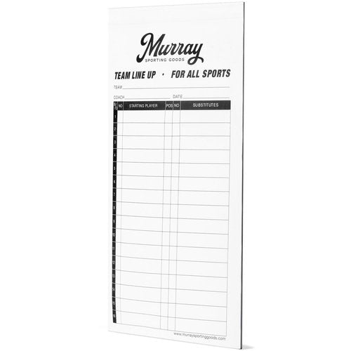 Murray Sporting Goods Baseball/Softball Lineup Cards - 50 Games with 16 Player Roster Lineup Sheet with No Cover (4-Part Carbon Copies)