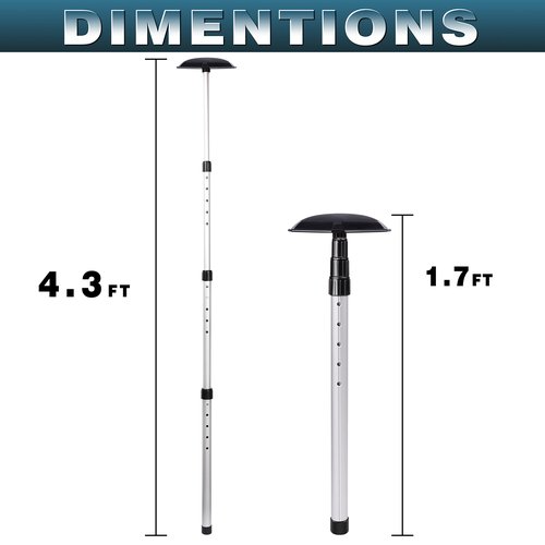 CHAMPKEY Professional Golf Travel Bag Support Rod - Sturdy Aluminum Alloy Golf Support System - Rubber Top Cover Golf Support Stick (Black)