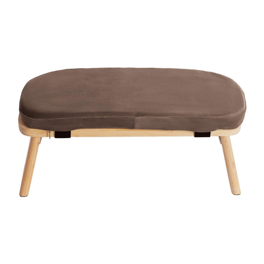KeruRome Meditation Bench Folding Bamboo Meditation Stool with Velvet Cushion & Carry Bag, Travel Meditations Seat, Comfortable Folding Kneeling Stool Chair for Mindfulness, Zen Practice Coffee