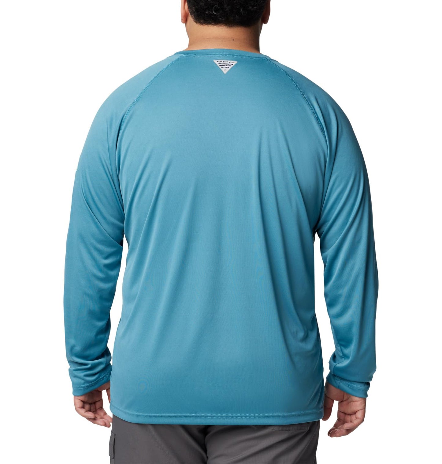Columbia Men's Terminal Tackle Long Sleeve Fishing Shirt, Canyon Blue/ICY Morn Logo, 3X