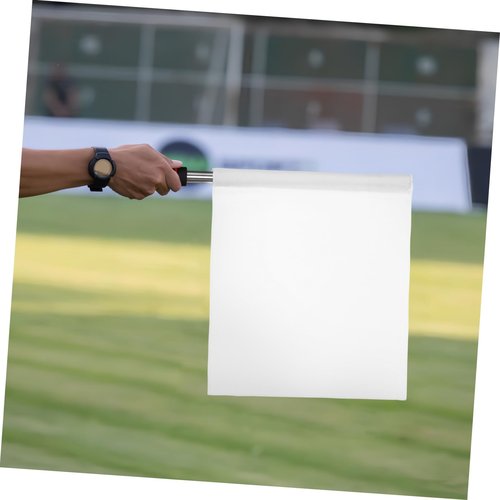 Kisangel 4pcs Referee Flag White Hand Flag Soccer Outdoor Flag for Track And Field Volleyball Sports Outdoor Sign