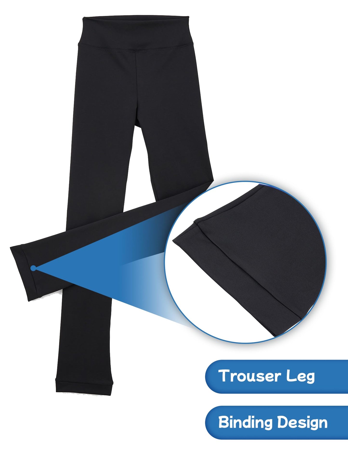 Ice Skating Pants for Girls 12-13 Years Old Black Strechable Leggings Soft Trainwear