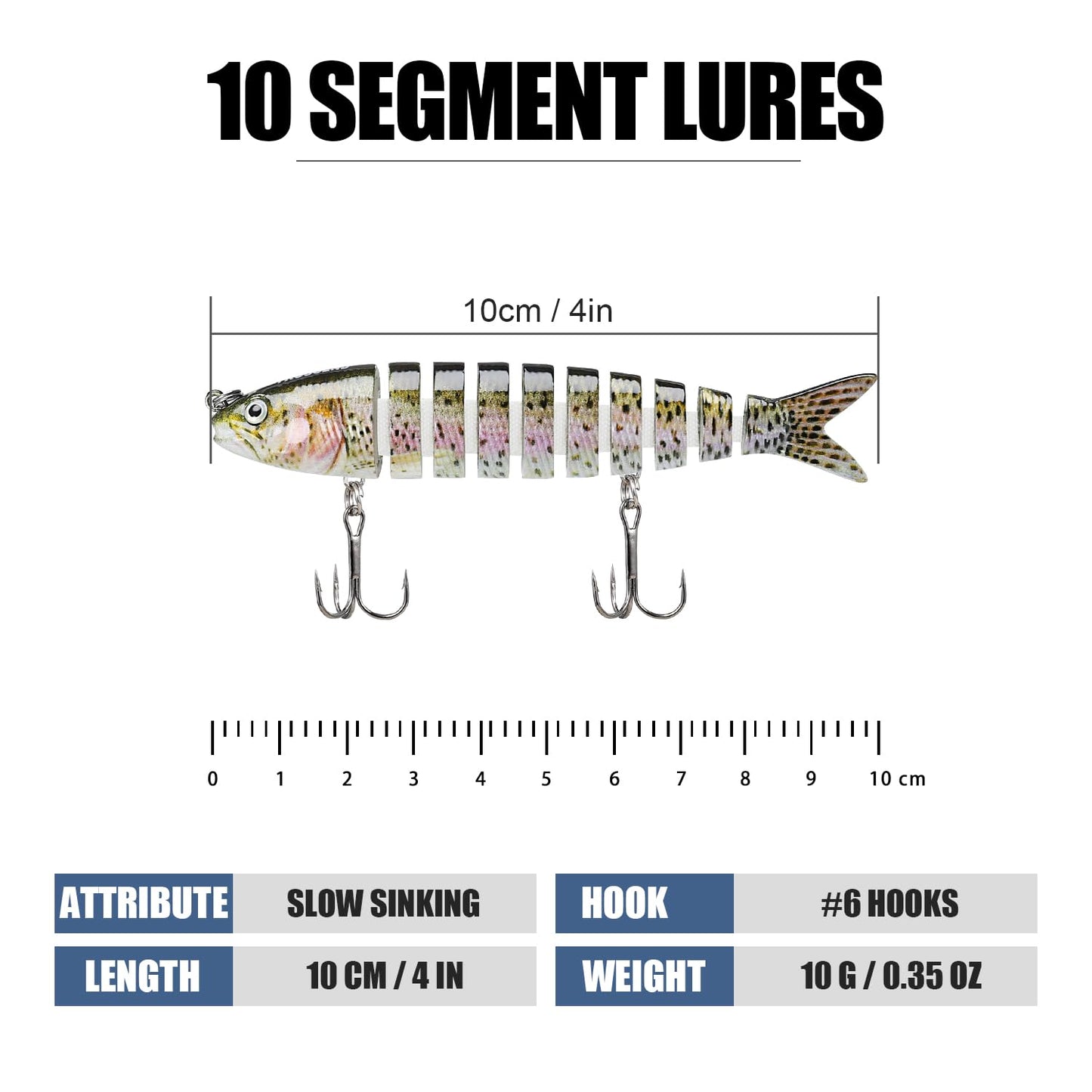 TRUSCEND Swimmax Fishing Lures with BKK Hook – Easy Catch: Wiggling, Vibrating, Rattling with Noise, Heavy-Duty Dyneema Fiber Joint, Jointed Swimbaits for Bass, Trout, Crappie, Family Fishing Plugs