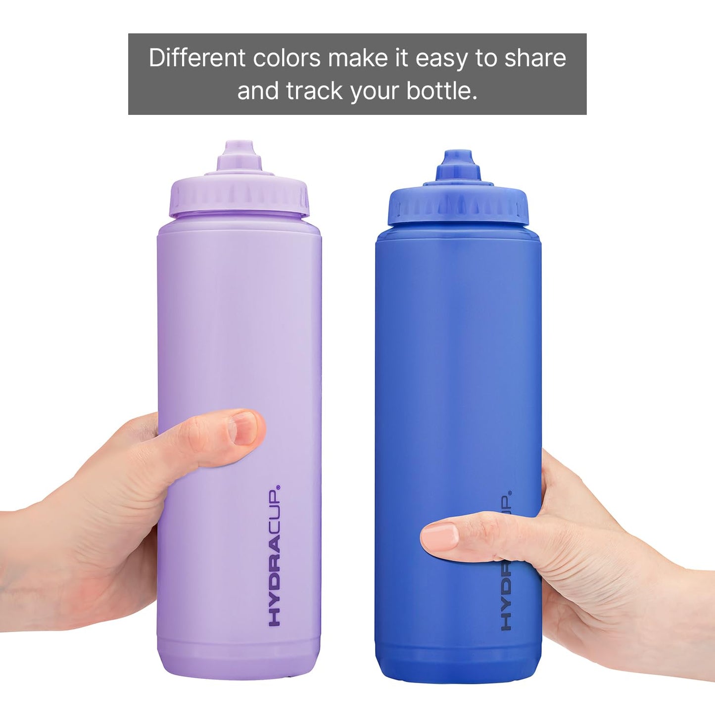 Hydra Cup Sport 4 Pack 32 oz Squeeze Water Bottles, Sports Water Bottle Pack with Fast Flow Valve, BPA-Free Squirt Water Bottles (Bright Colors)