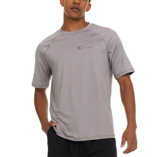 Champion Rash Guard for Men Short Sleeve, Mens Swim Shirt, Sun Shirt UPF+ 50 UV Protection, SPF Quick Drying Rashguard Light Grey
