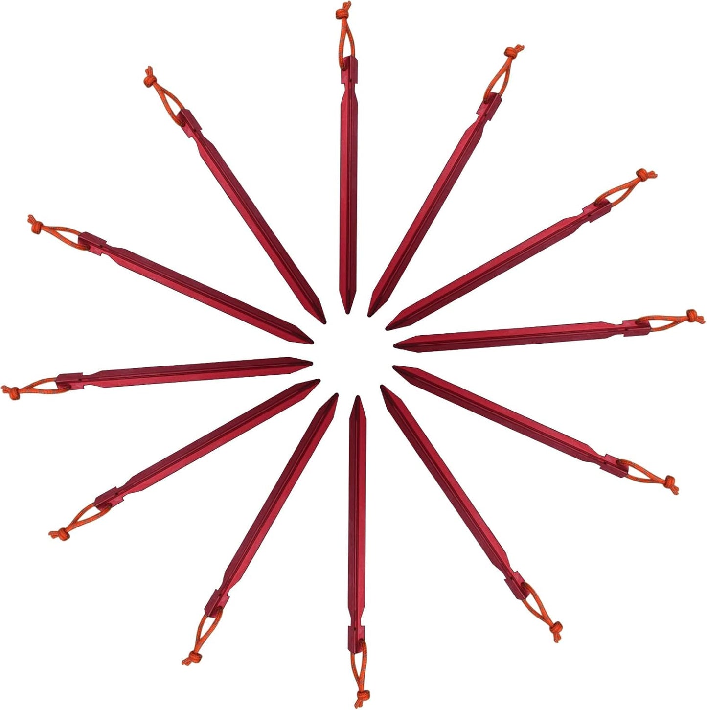 12 Pack Tent Stakes, 7075 Ground Metal Camping Aluminum Tent Pegs, Lightweight Tent Stakes Heavy Duty Spikes Camping Accessories