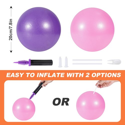 Tsikavo Pilates Ring Circle and Pilates Ball Set, 12 Inch&14Inch Magic Circle Pilates Ring,9 Inch Small Exercise Ball,Resistance Bands Set, Home Pilates Equipment for Women