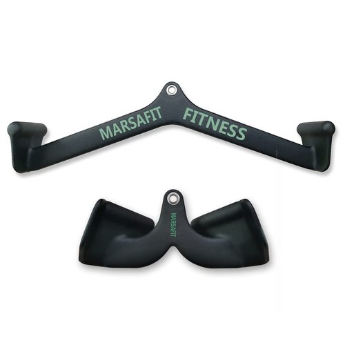 MARSAFIT Home Gym Fitness Rowing T-bar V-bar Pulley Cable Machine Attachments, Bicep Curl Tricep Lat pulldown Bar Back Strength Training Handle Grips Lat Pull Down Bar Press Down Exercises (Style 1)
