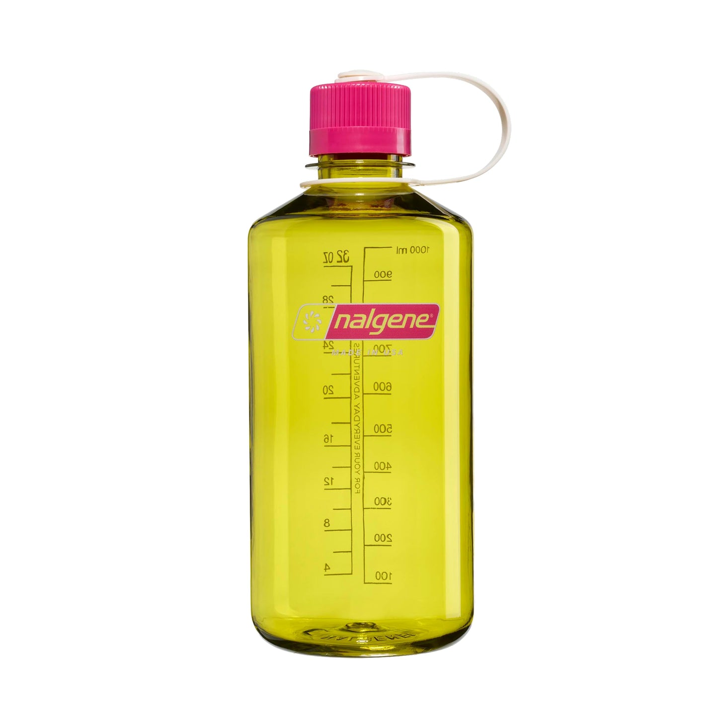 Nalgene 32 oz Narrow Mouth Water Bottle | BPA-Free, Durable & Leak Proof, Lightweight for Hiking & Gym – Thrill & Motion, Endive w/Fuschia Purple