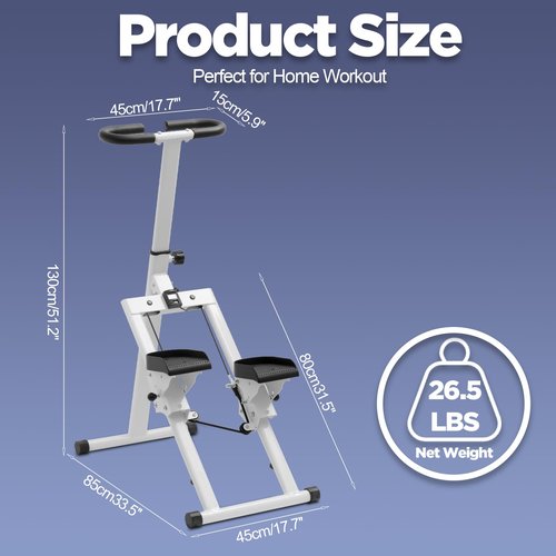 ZephyrCore Stair Stepper Climber Adjustable Height, Ergonomic Handlebars, Smooth & Quiet Dual Hydraulic System, Advanced Fitness Tracking, Compact & Foldable for Home Exercise Step Machines