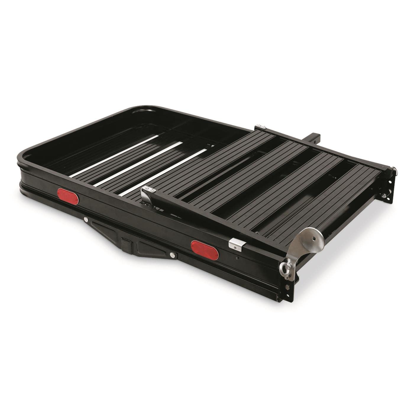 Guide Gear Vehicle Hitch Cargo Carrier, Pickup Truck Ramps Aluminum, Folding, 3-Position, Black