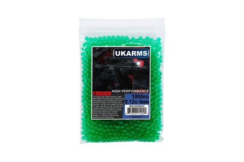 UKARMS 1000 Count 0.12g 6mm Airsoft BBS Bag Airsoft Pellets for Spring Airsoft Gun-Color Vary