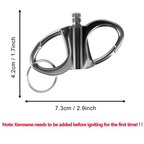 Keychain Lighter, Permanent Match Infinity Kerosene Refillable Lighter, Gift Outdoor Emergency Life Saving Equipment(2pc)