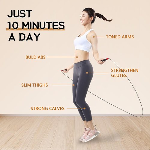 FEELCAT Jump Rope Kids Lightweight Adjustable Non Slip Handle Skipping Rope 9.2 Feet Double Under Speed Skipping Rope Fast Screw-Free 360 Degree Spin For Men, Women And Children (Purple)